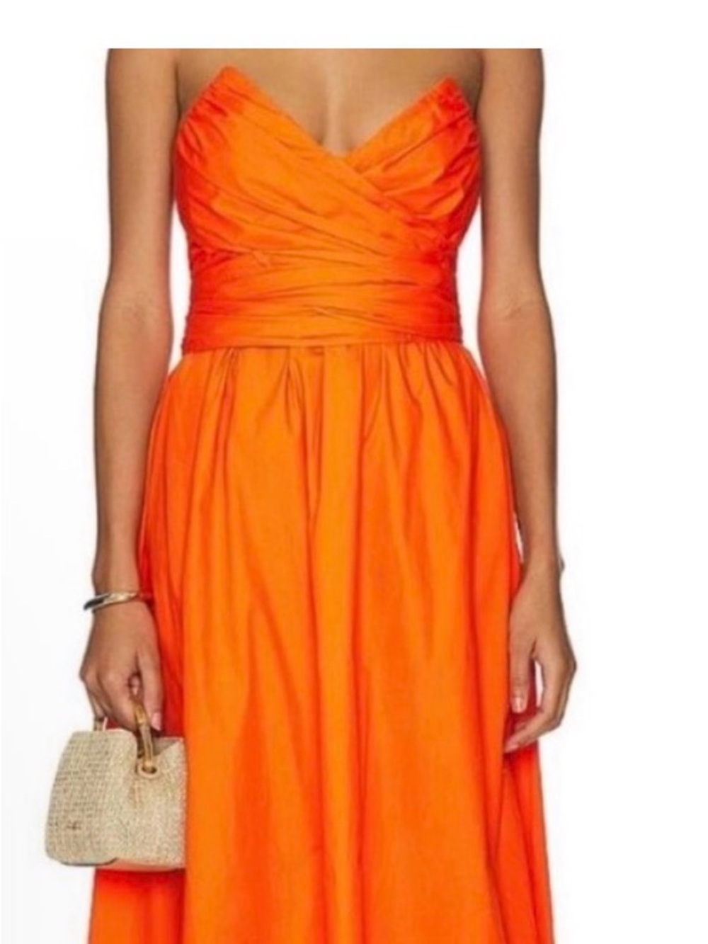 Line & Dot Bright Orange Maxi Dress